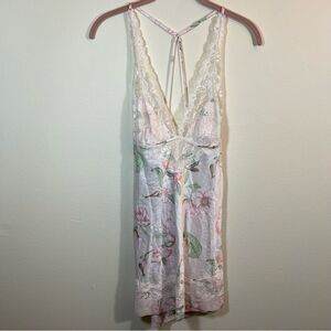 Cassandra Intimates Babydoll Floral Lace Slip Nightgown Large